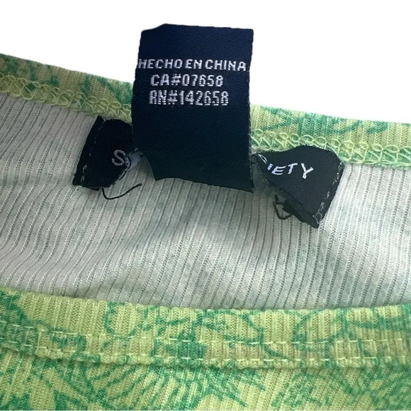 Y2K Streetwear Society Green Fitted Yin Yang Dragon Lotus babydoll cropped tee L - Picture 5 of 5